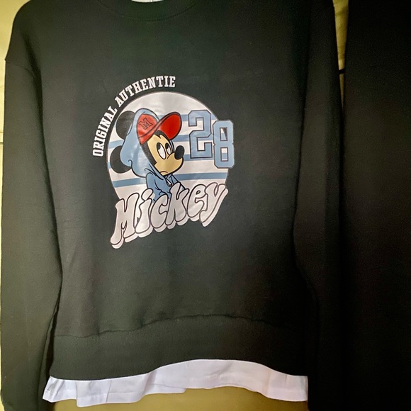 Mickey Mouse Jeggins Black with white layered on sleeves and bottom . - Picture 5 of 6